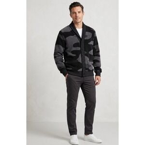 Greyson Mississauga Sherpa Button Cardigan / Gray Camo / Men's Size Small